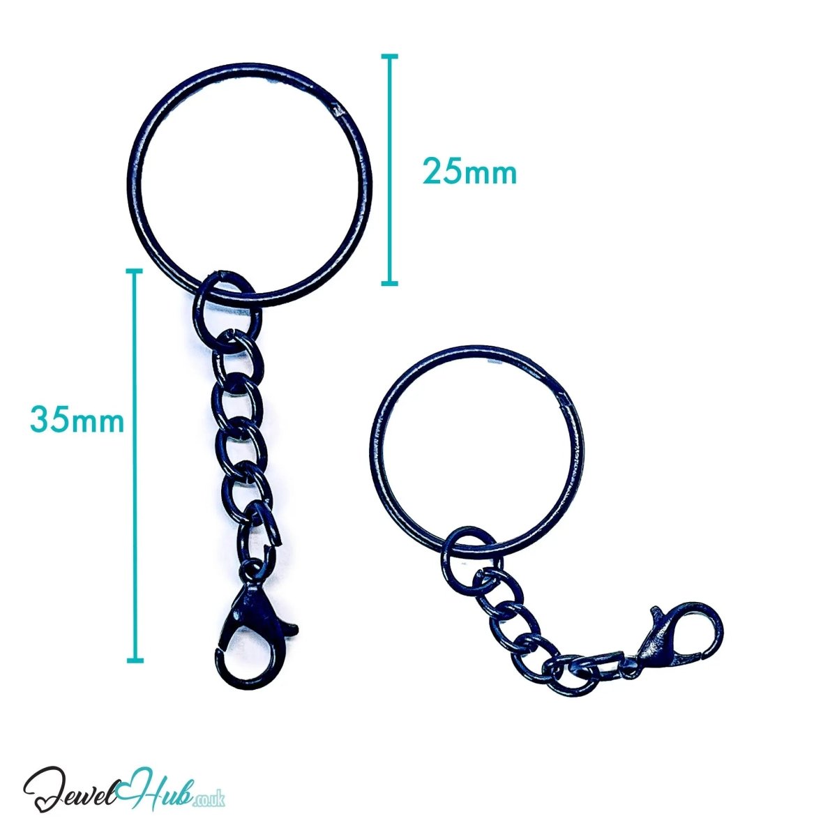 Colorful Keychain Ring Clasp · Alloy · 10 Colours · Lightweight Everyday Organizer - JewelHub.co.uk