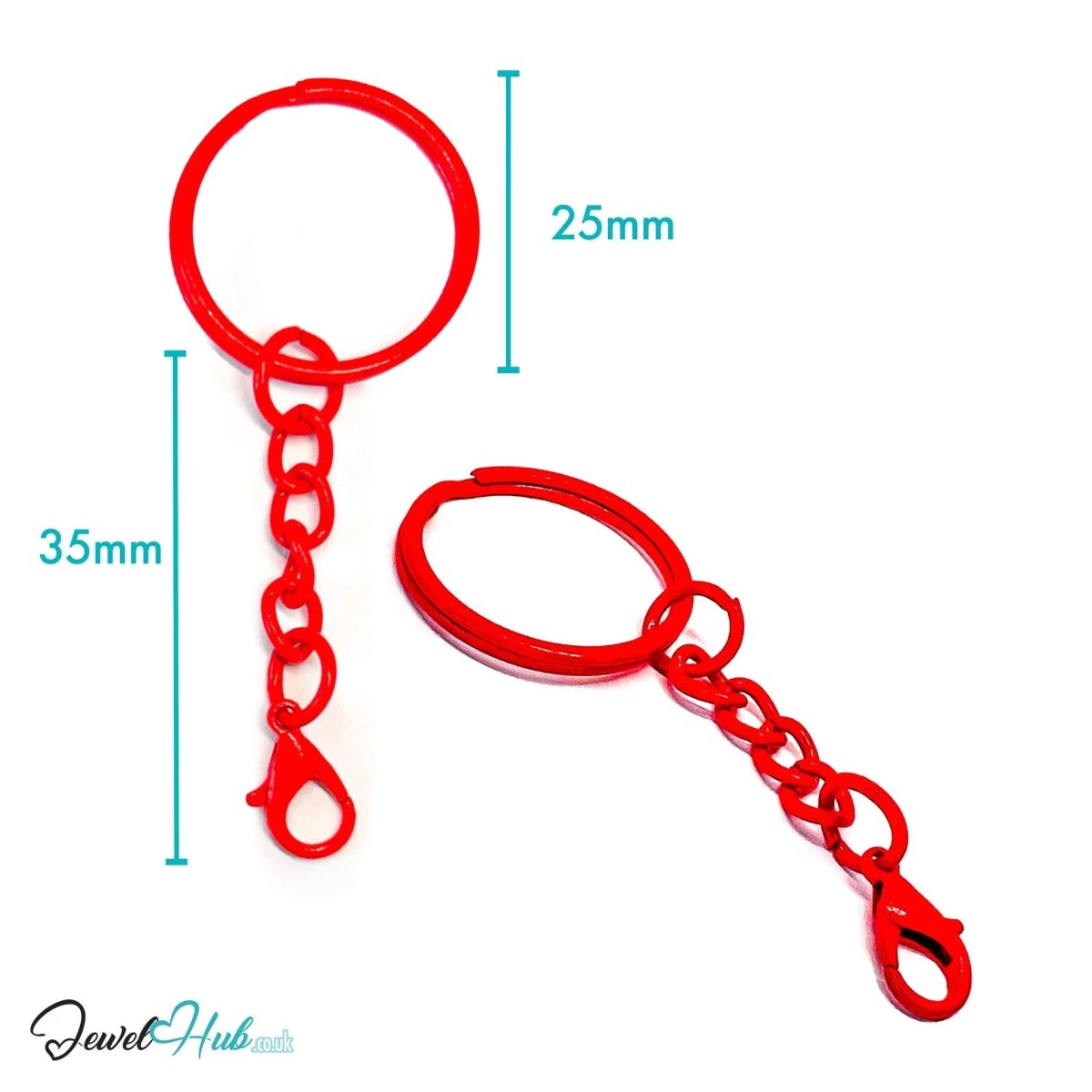 Colorful Keychain Ring Clasp · Alloy · 10 Colours · Lightweight Everyday Organizer - JewelHub.co.uk