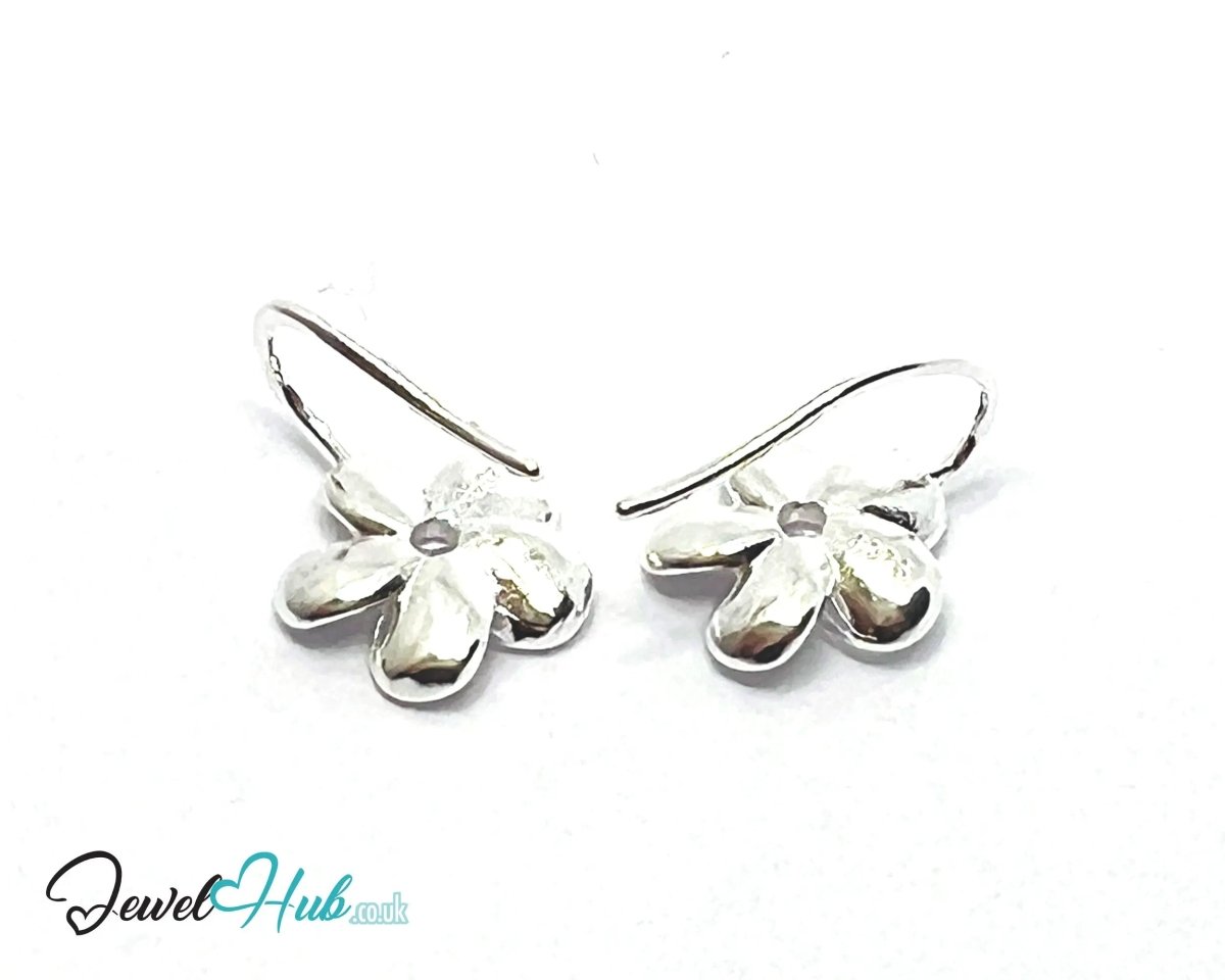Crystal Bloom – 925 Sterling Silver Flower Stud Earrings (3.12g) - JewelHub.co.uk