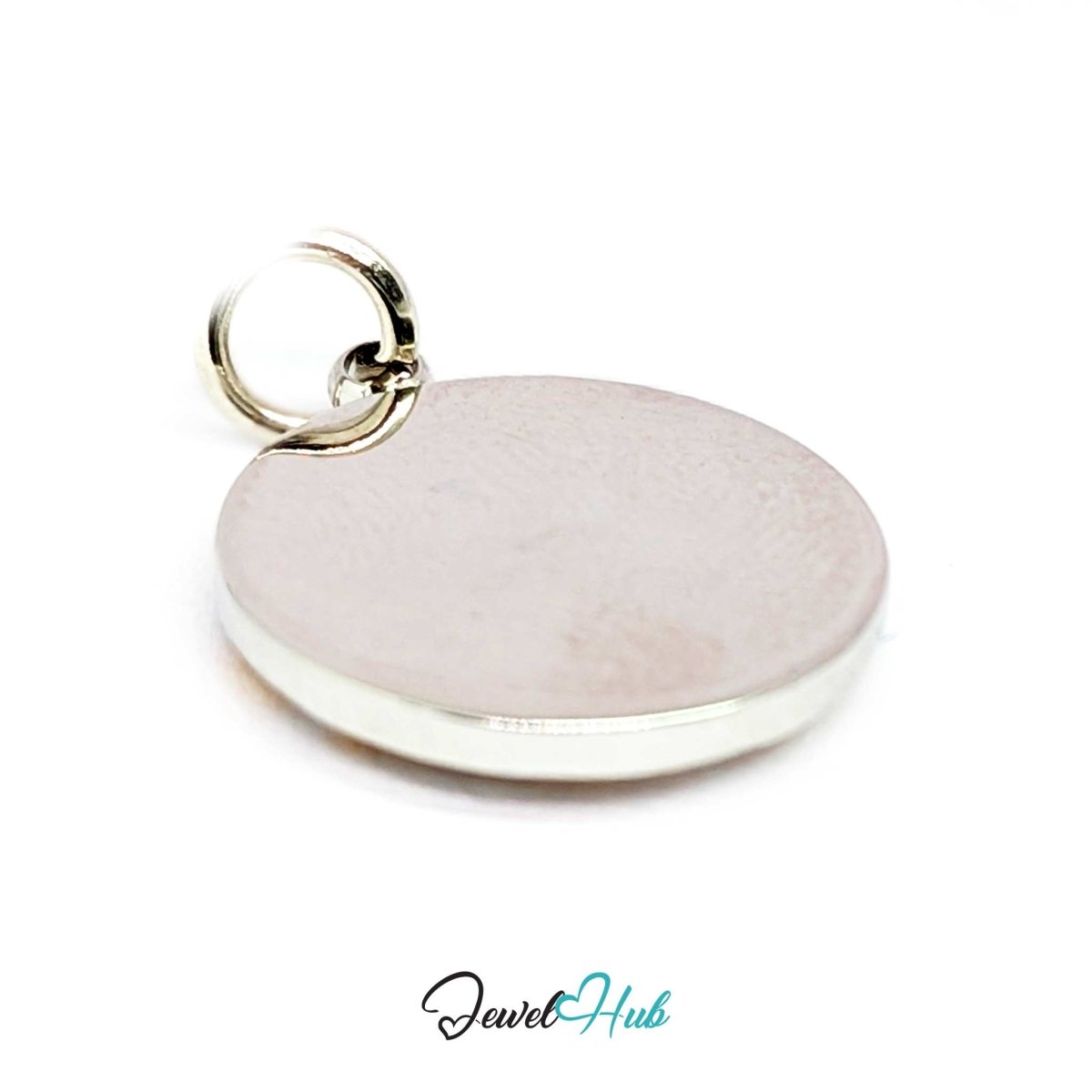 Evil Eye Round charm, two-tone stainless steel - turned to the mirror-polished silver reverse - JewelHub