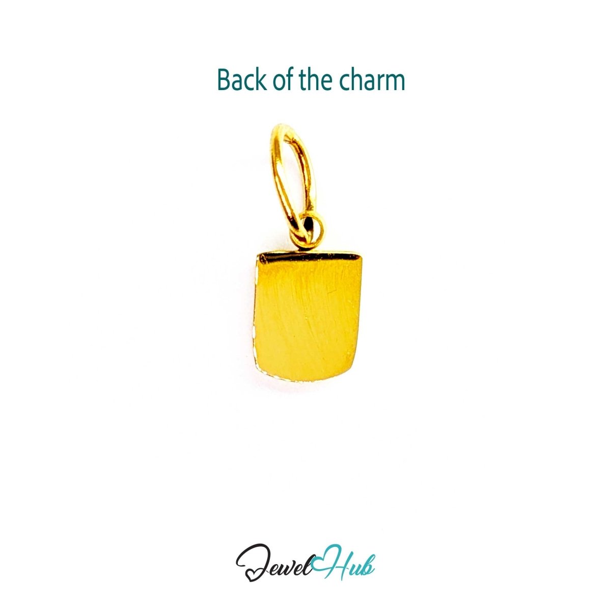 Back of the Mini Star Shield charm, gold stainless steel - plain polished gold - JewelHub