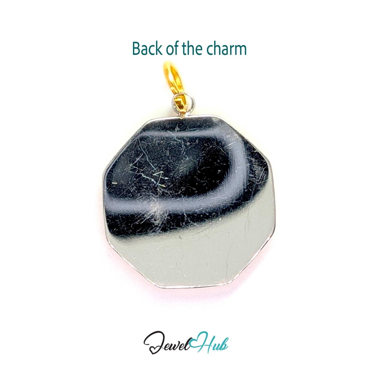 Crystal Northern Star Charm - Two-Tone Stainless Steel - 17.1x19.5mm