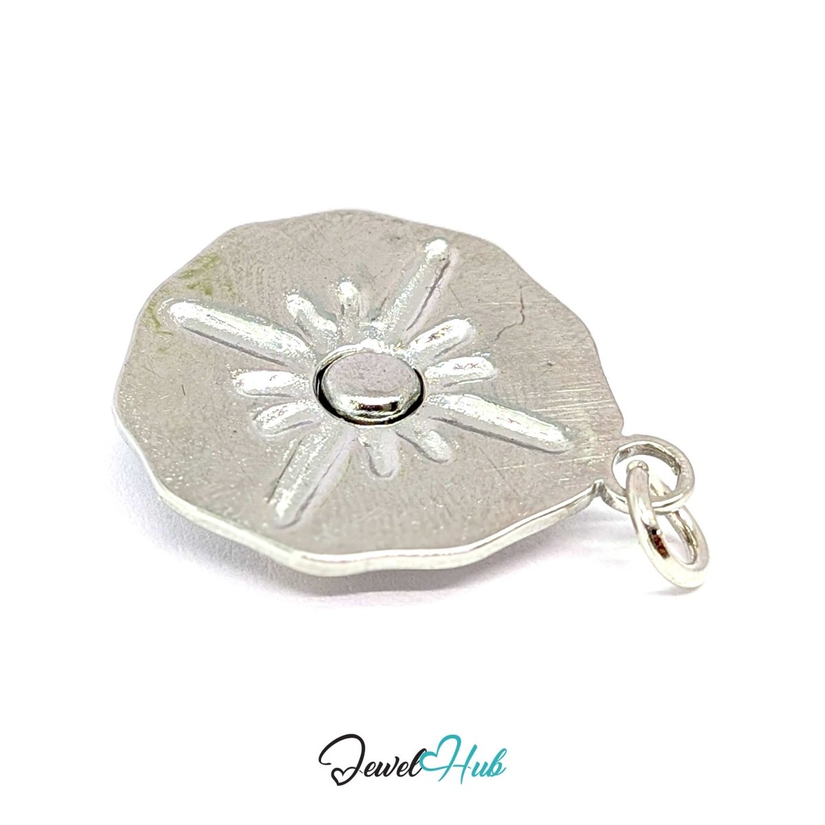 Crystal Northern Star Coin Charm - Two-Tone Stainless Steel - 19x23mm