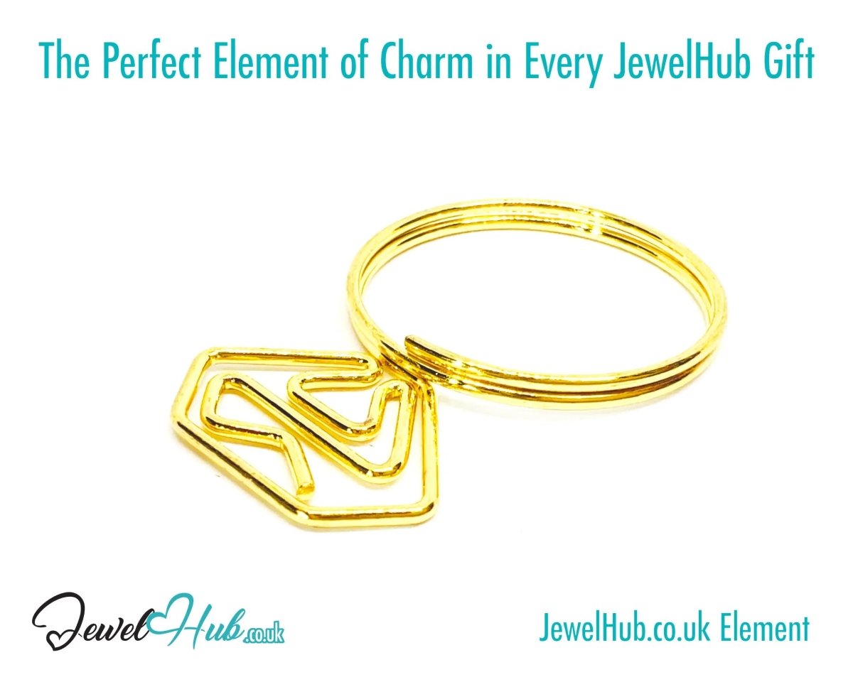 Diamond Ring Paper Clips · Iron Duo · Gold & Rose Gold · Quirky Gift Charm · Bestseller Combo - JewelHub.co.uk
