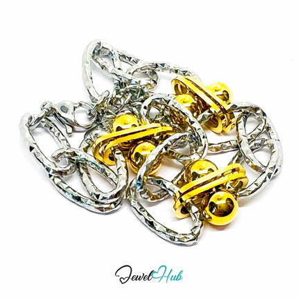 DuoTone 316L Stainless Steel Bracelet – Double Sphere Accent Edition - JewelHub.co.uk