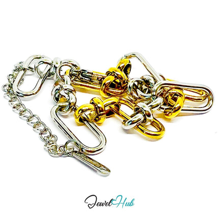 DuoTone 316L Stainless Steel Bracelet – Knot Link Fusion Edition - JewelHub.co.uk