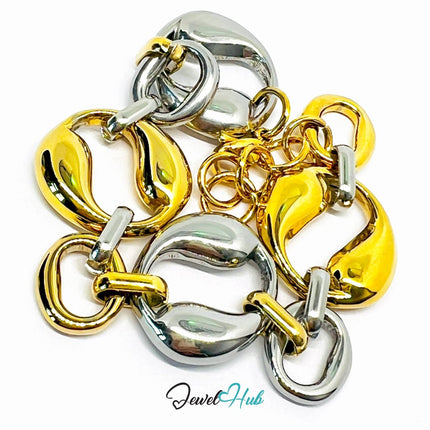 DuoTone 316L Stainless Steel Bracelet – SplitCircle Chain Edition - JewelHub.co.uk