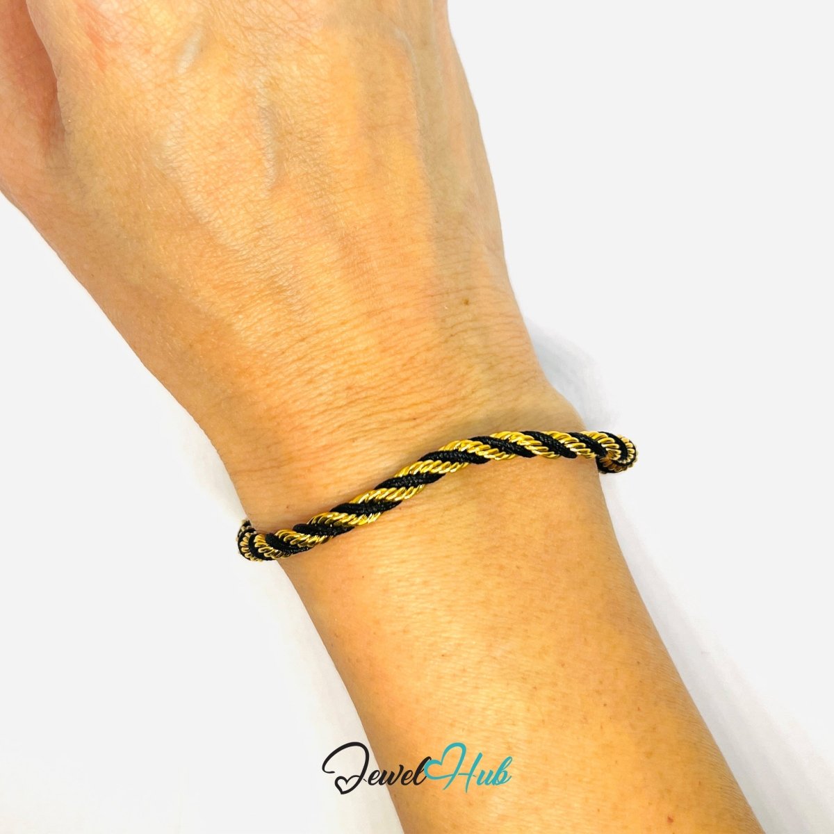 DuoTone 316L Stainless Steel Bracelet – Trendy Two‑Tone Rope Design - JewelHub.co.uk