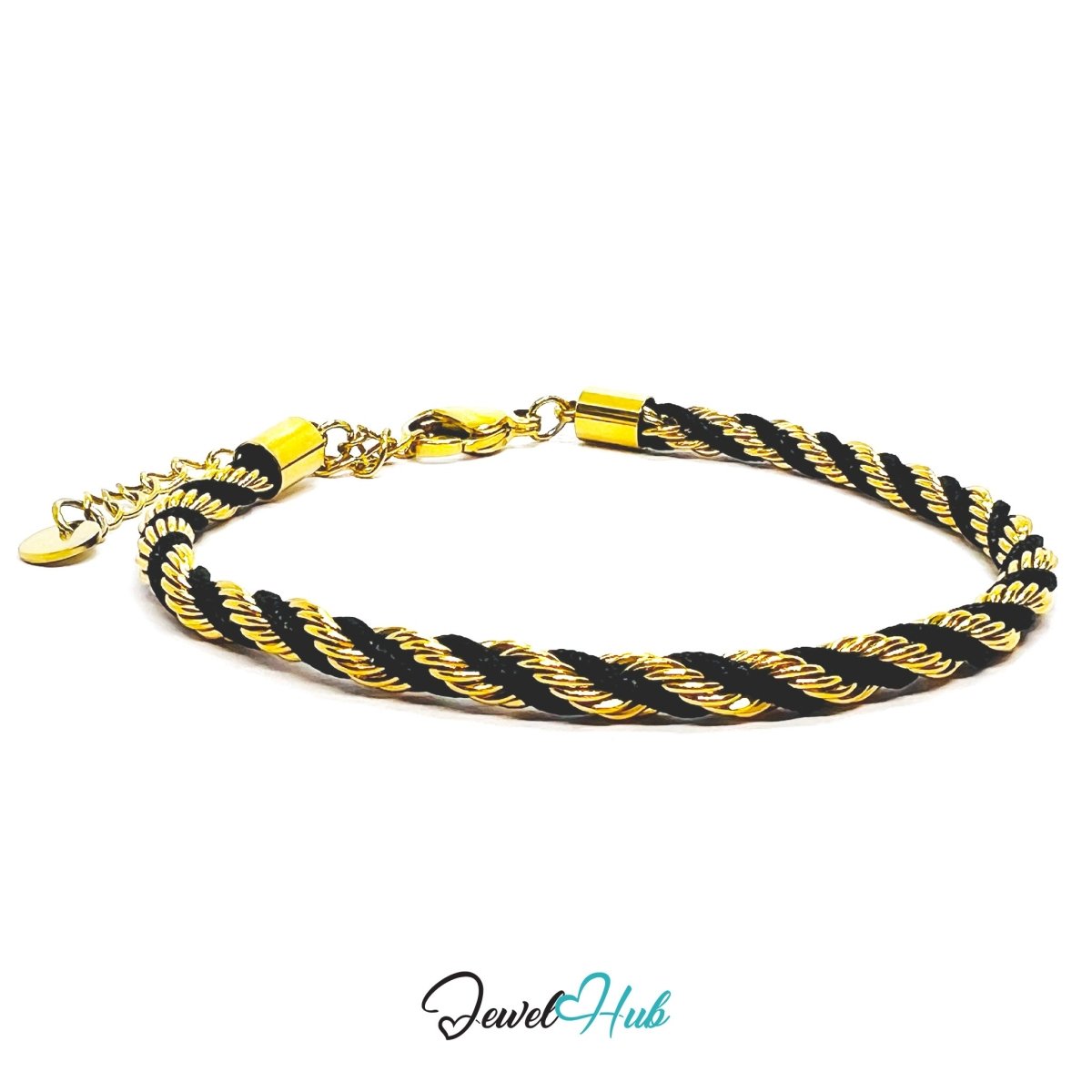 DuoTone 316L Stainless Steel Bracelet – Trendy Two‑Tone Rope Design - JewelHub.co.uk