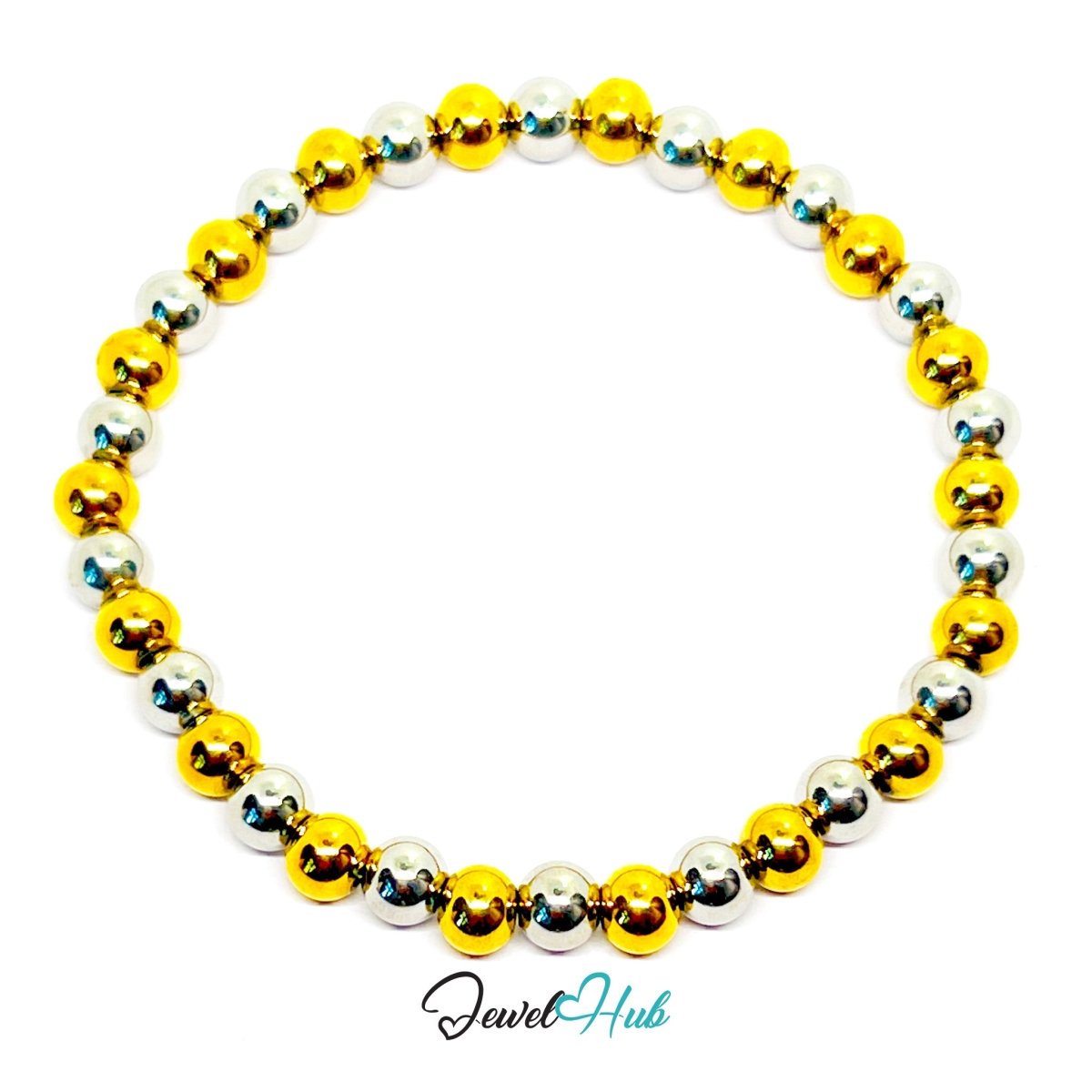 DuoTone 316L Stainless Steel Chain Bracelet, Bead Flex Mini Rhythm - JewelHub.co.uk