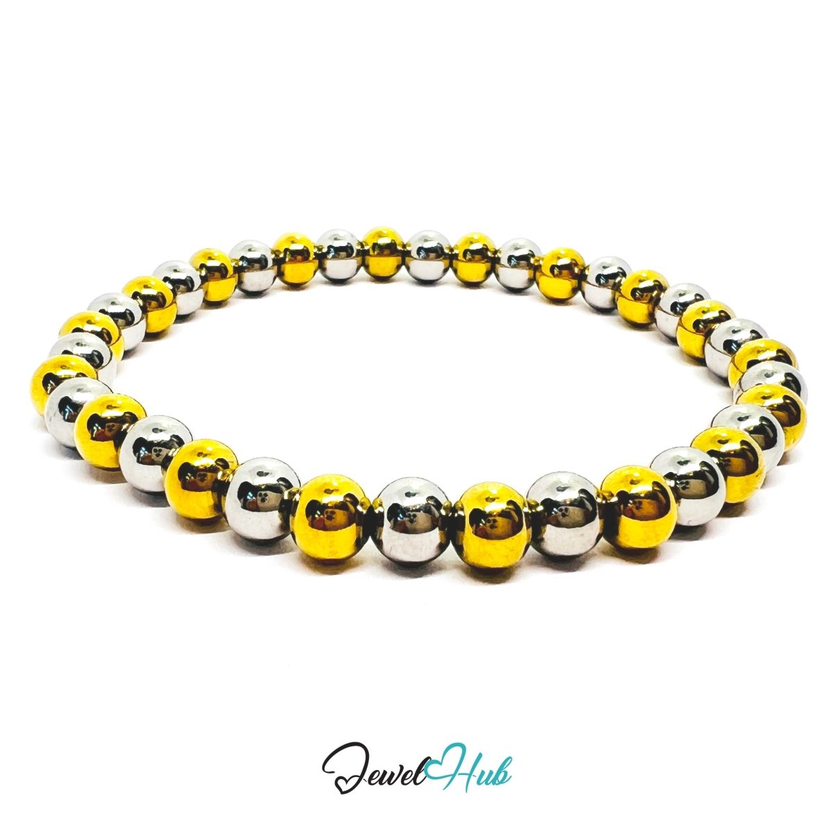 DuoTone 316L Stainless Steel Chain Bracelet, Bead Flex Mini Rhythm - JewelHub.co.uk