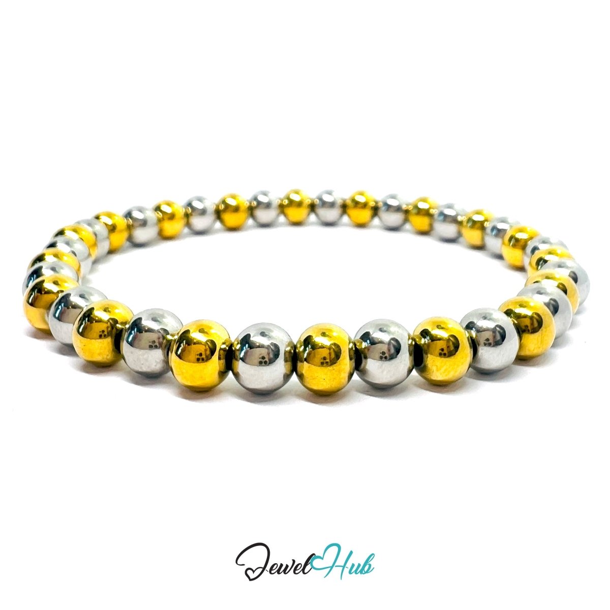 DuoTone 316L Stainless Steel Chain Bracelet, Bead Flex Mini Rhythm - JewelHub.co.uk