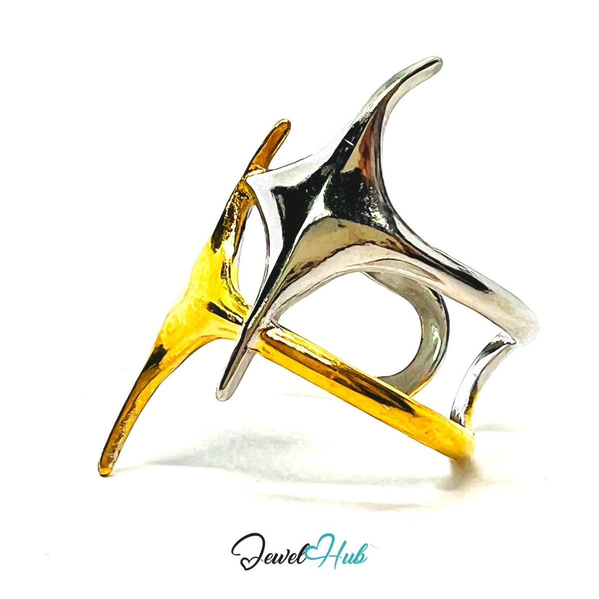 DuoTone BlinkBlink Ring · Stainless Steel · Adjustable QRS · Celestial Spark - JewelHub.co.uk