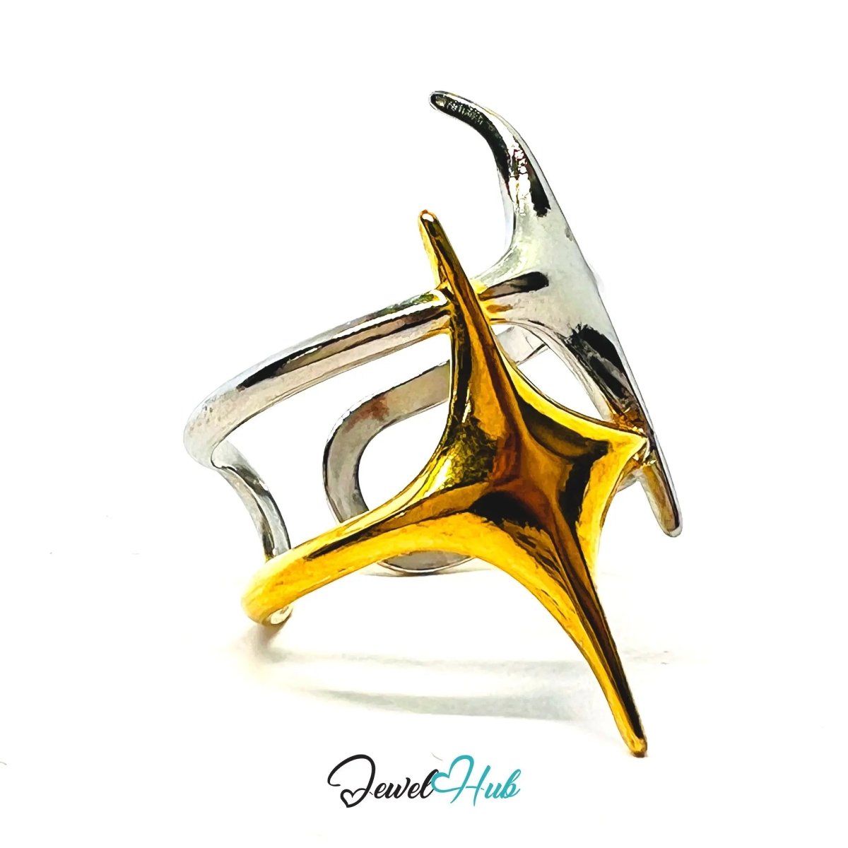 DuoTone BlinkBlink Ring · Stainless Steel · Adjustable QRS · Celestial Spark - JewelHub.co.uk