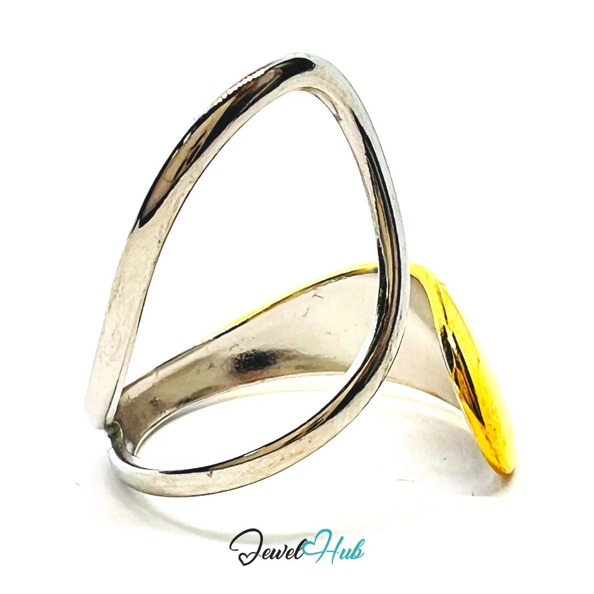 DuoTone CrestLoop Ring · Stainless Steel · Adjustable PQR · Elevated Form - JewelHub.co.uk