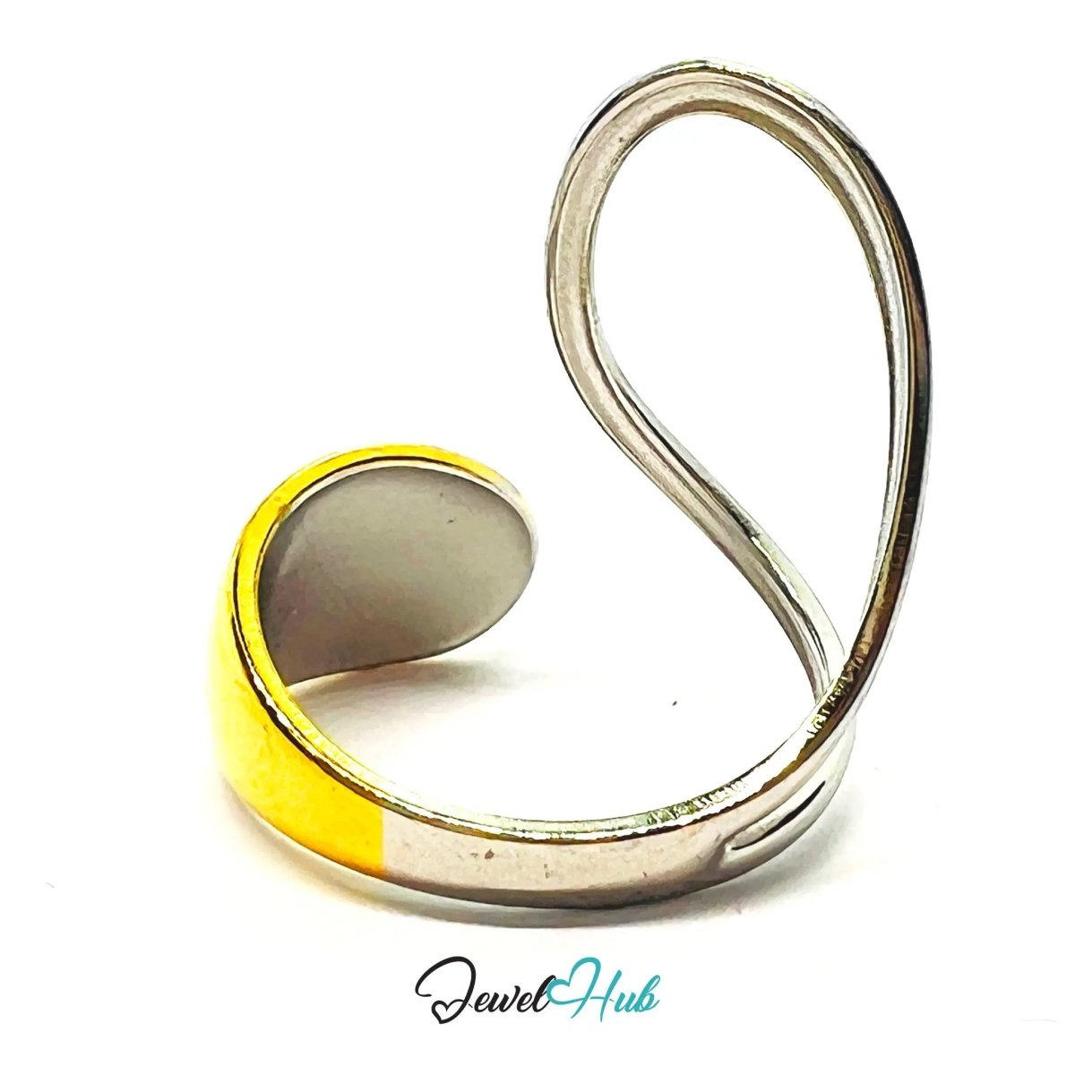 DuoTone CrestLoop Ring · Stainless Steel · Adjustable PQR · Elevated Form - JewelHub.co.uk