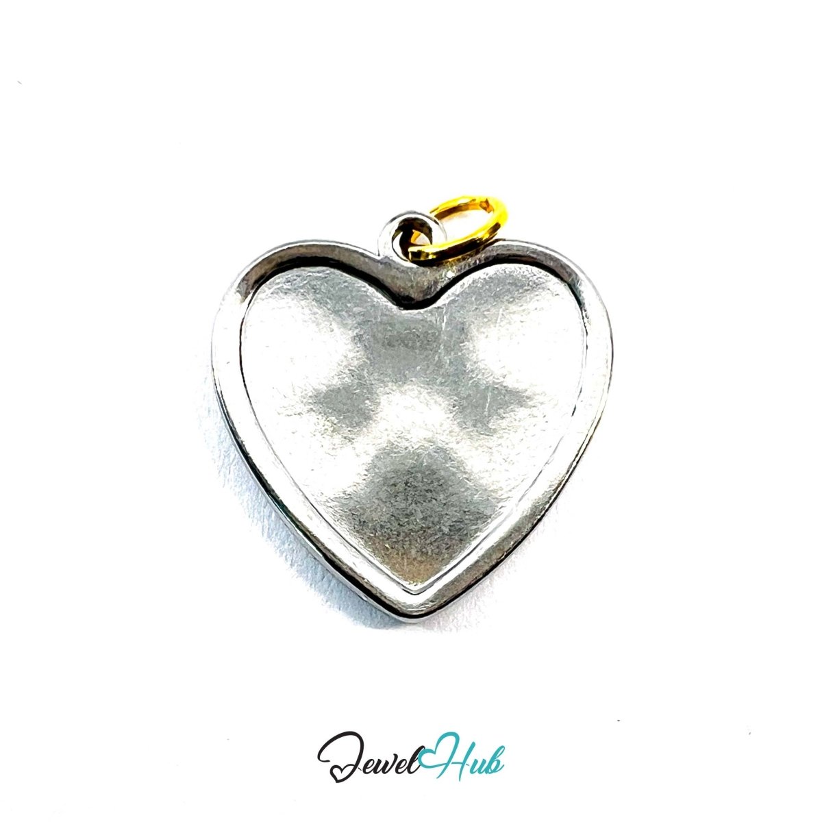 DuoTone Multi Heart Cluster Pendant Gold Motifs Silver Base Charm - JewelHub.co.uk