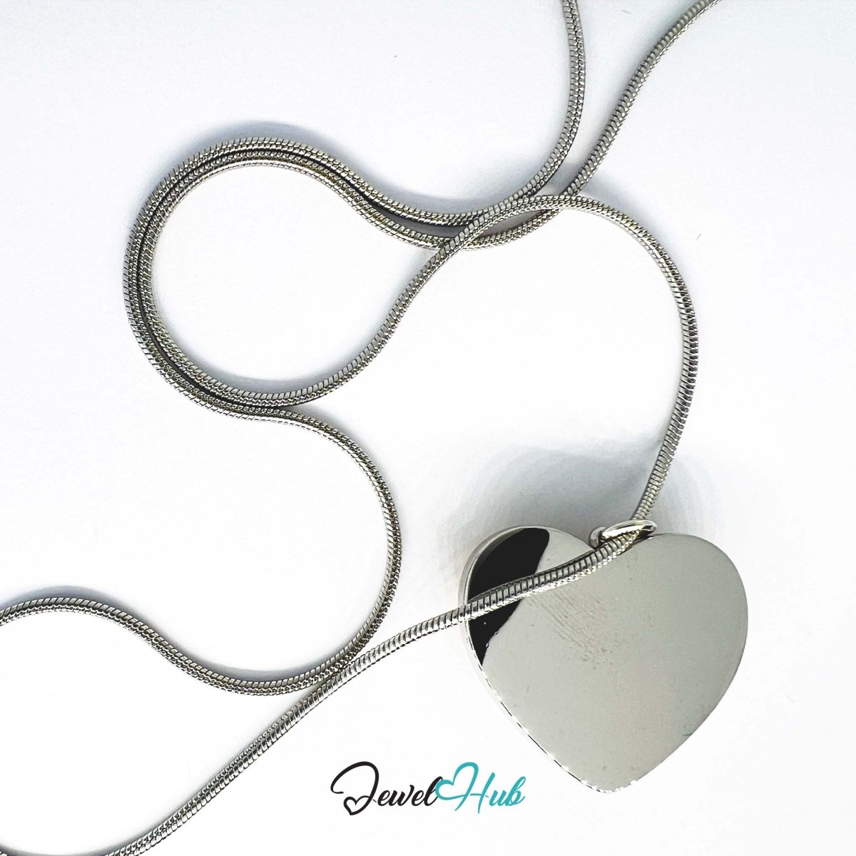 DuoTone Ribbed Gold Heart Pendant Silver Outline Steel Charm - JewelHub.co.uk