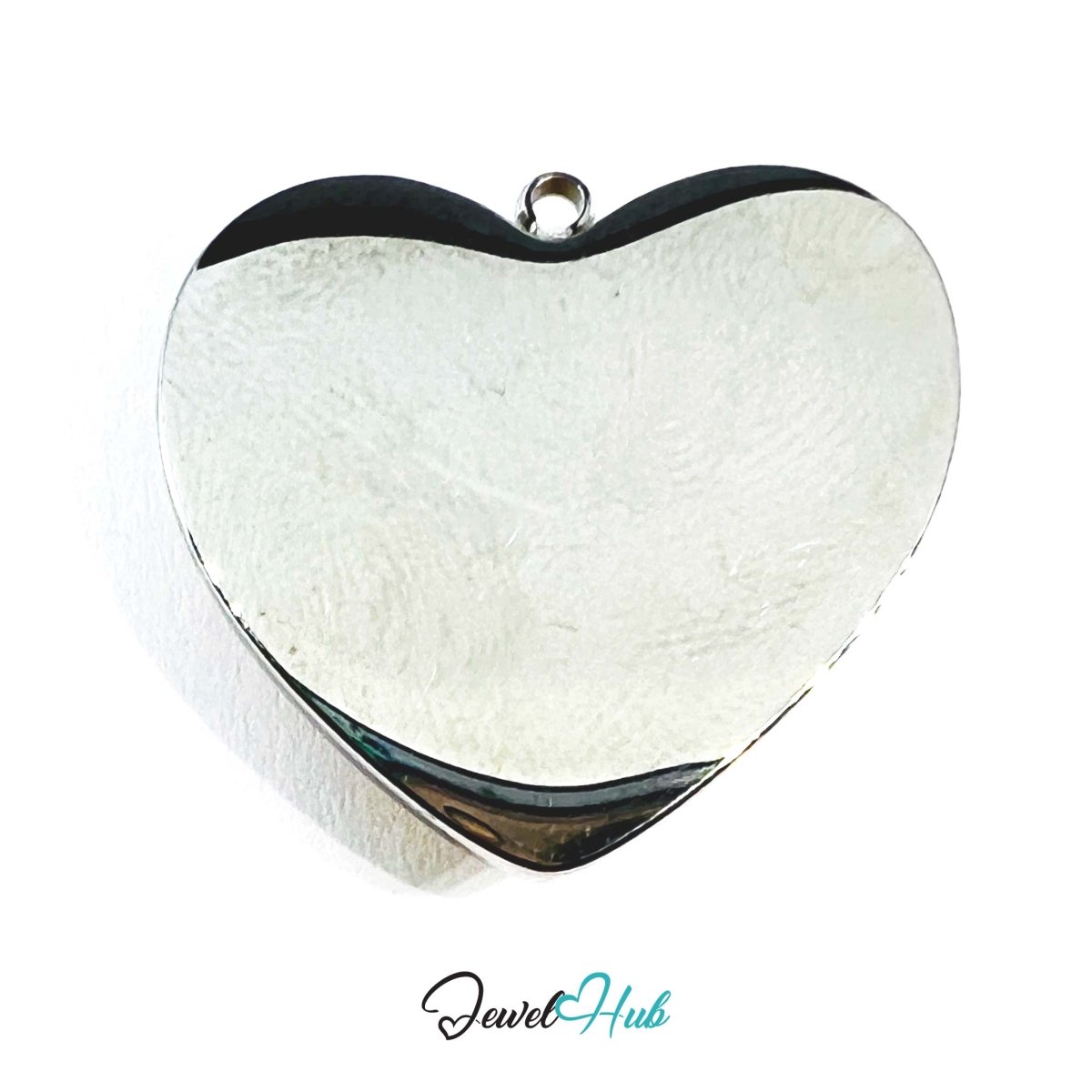 DuoTone Ribbed Gold Heart Pendant Silver Outline Steel Charm - JewelHub.co.uk