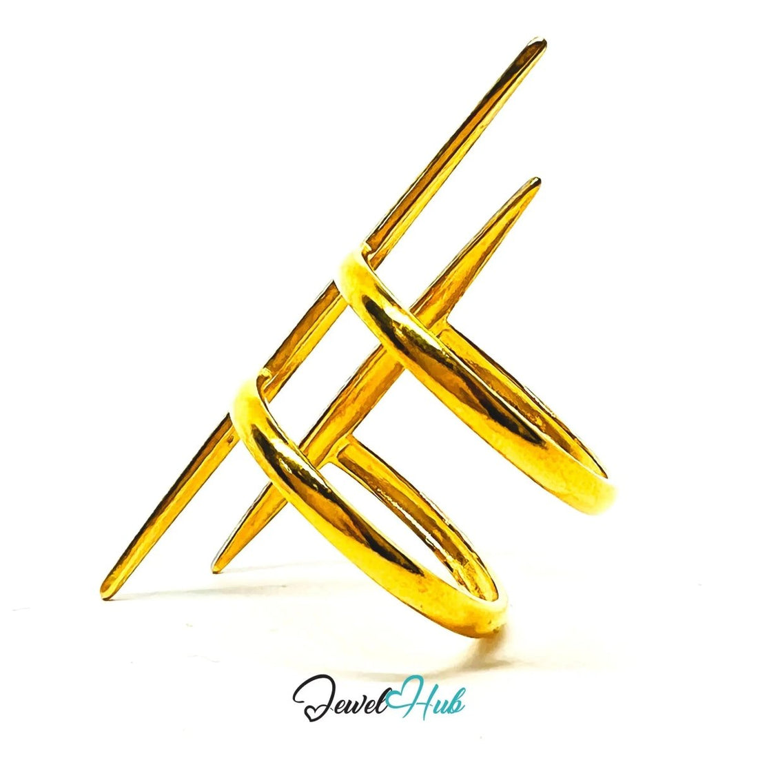 DuoTone SpikeForm Stainless Steel Ring · Adjustable PQR · Elegant Sharpness - JewelHub.co.uk