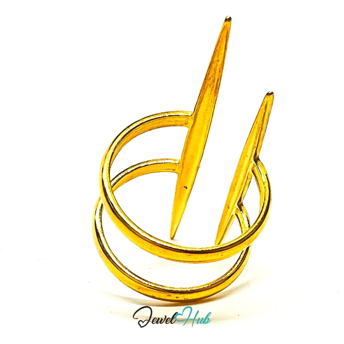DuoTone SpikeForm Stainless Steel Ring · Adjustable PQR · Elegant Sharpness - JewelHub.co.uk