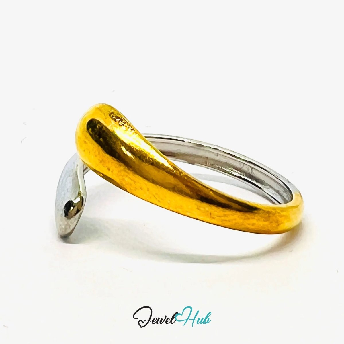 DuoTone SplitBand Ring · Stainless Steel · Adjustable OPQ · Waterproof Everyday Statement - JewelHub.co.uk