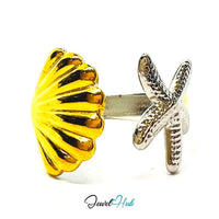 DuoTone StarShell Stainless Steel Ring · Adju