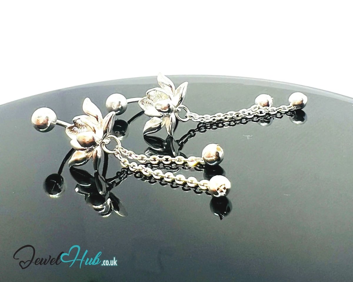 Echo Bloom – 925 Sterling Silver Back - Drop Stud Earrings (2.51g) - JewelHub.co.uk