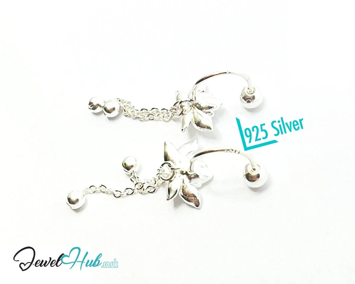 Echo Bloom – 925 Sterling Silver Back - Drop Stud Earrings (2.51g) - JewelHub.co.uk