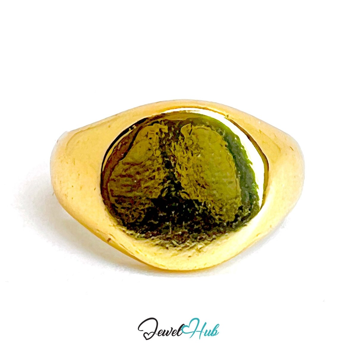 EyeGaze Gold - Plated Zinc Ring · Sculptural Circular Statement - JewelHub.co.uk
