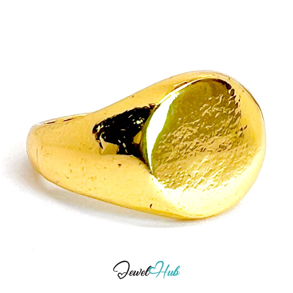 EyeGaze Gold - Plated Zinc Ring · Sculptural Circular Statement - JewelHub.co.uk