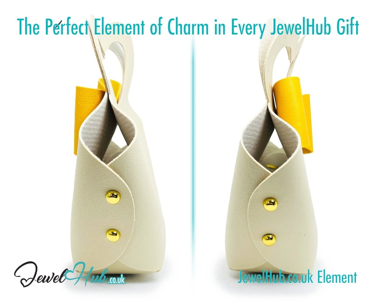 Faux Leather Bowtie Display Tote (Olive Bloom & Satin Gold) – Jewellery Display & Gift Accent - JewelHub.co.uk