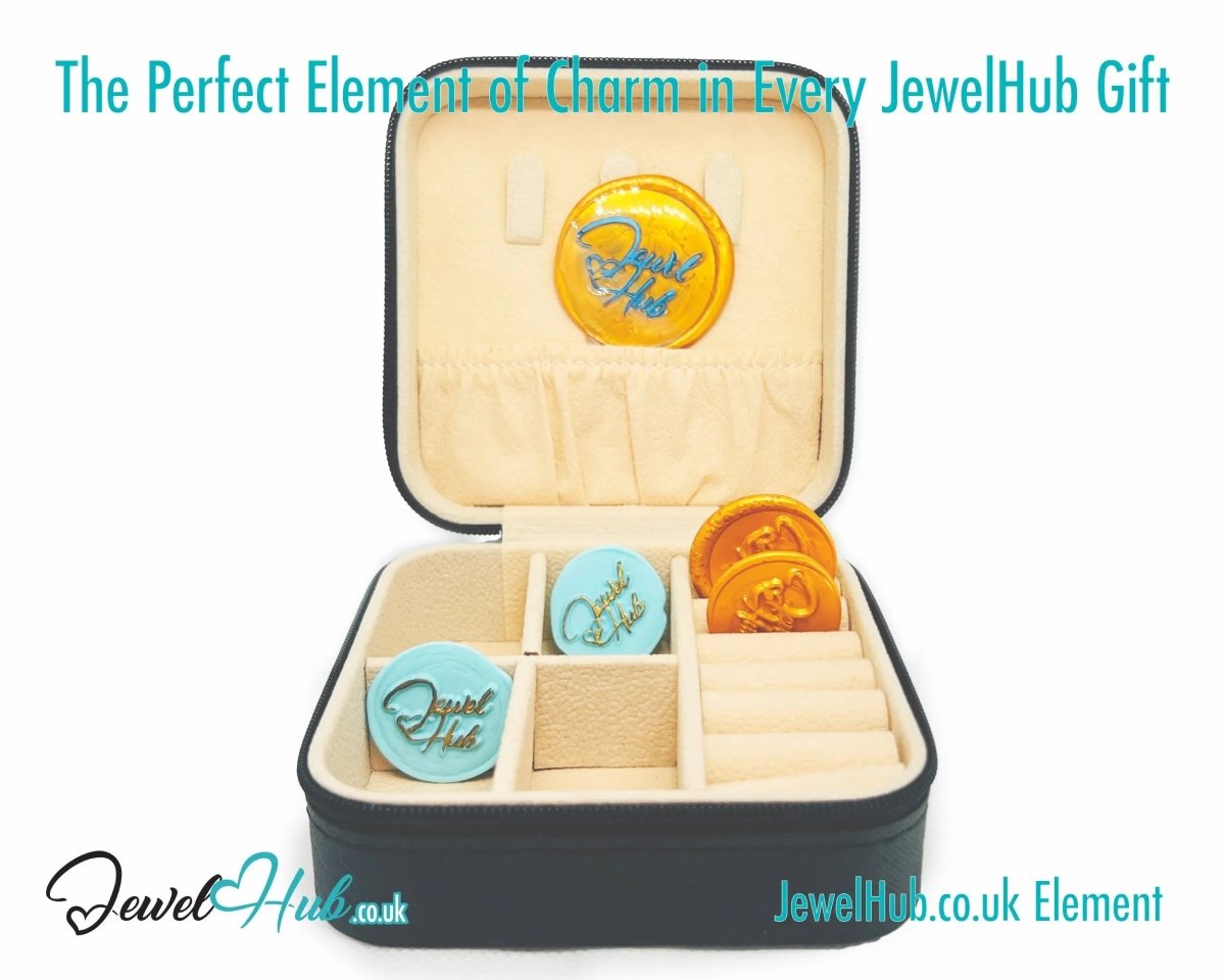 Faux Leather Jewelry Box 🖤 Black with Velvet Interior · Compact Design · Zipper Closure - JewelHub.co.uk