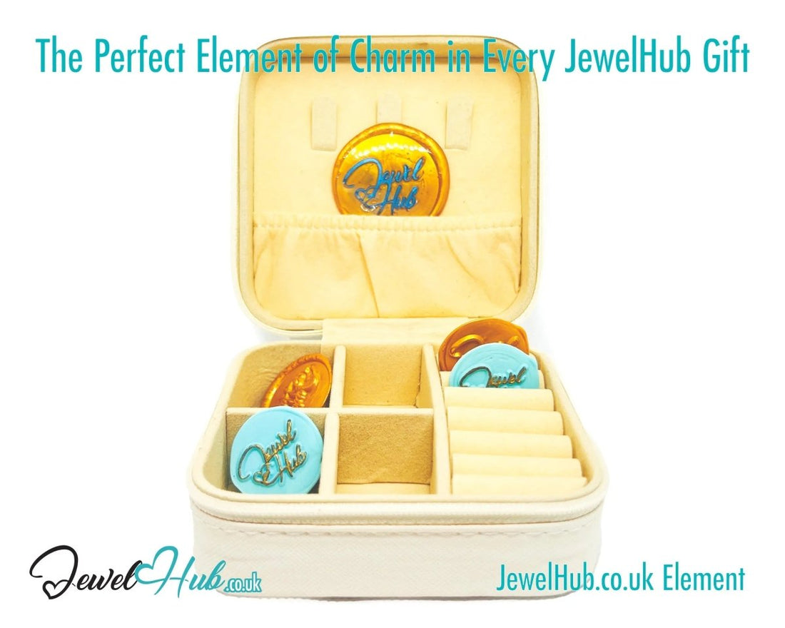 Faux Leather Travel Jewelry Box - White with Velvet Interior · Compact Organizer · Zipper Closure - JewelHub.co.uk