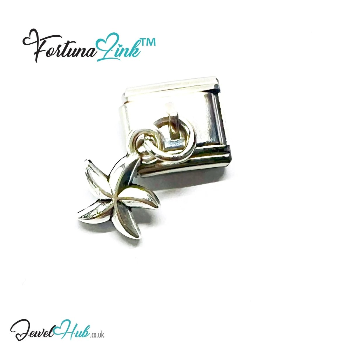 FortunaLink™ Dangling Stars Series – Silver - Plated Italian Bracelet Charms - JewelHub.co.uk