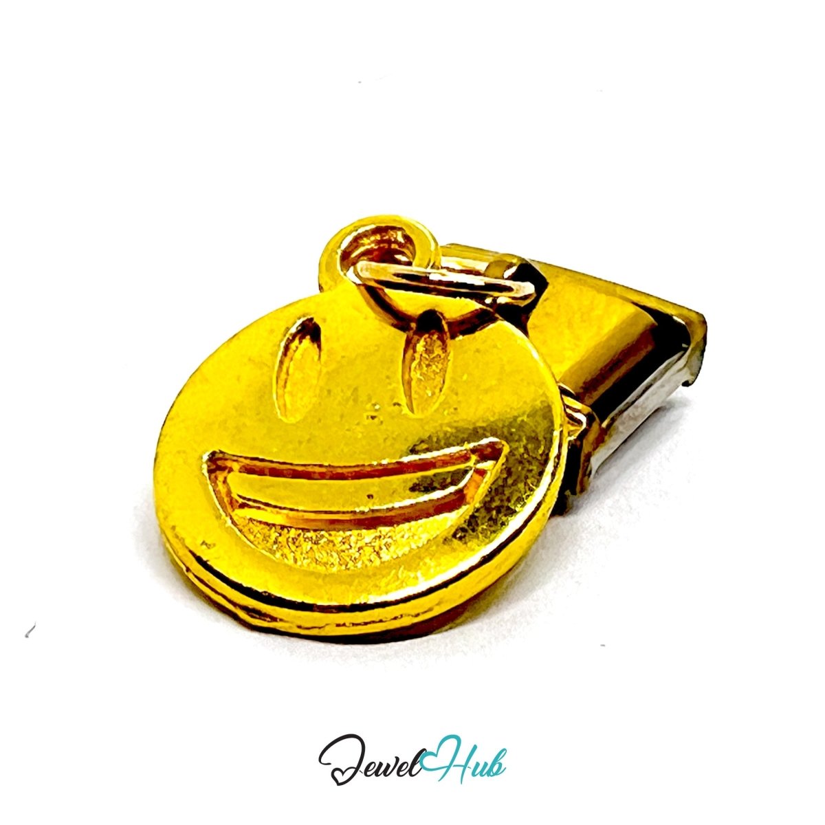 FortunaLink™ Feelings Out Loud – Golden Happy Face Emoji Charm - JewelHub.co.uk