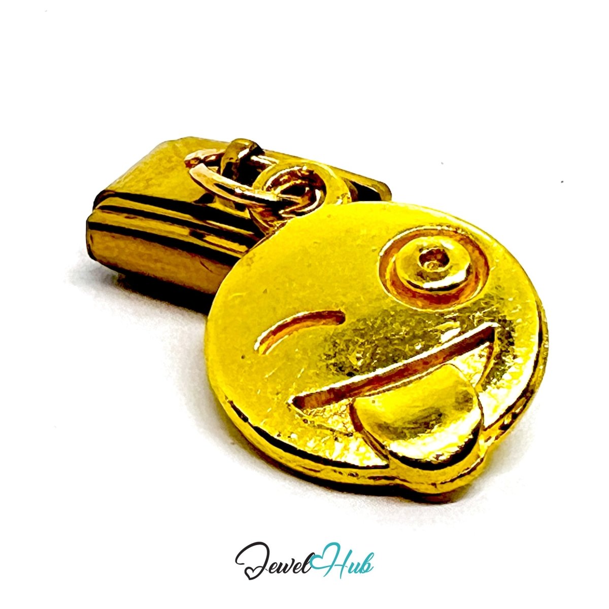 FortunaLink™ Feelings Out Loud – Golden Happy Face Emoji Charm - JewelHub.co.uk