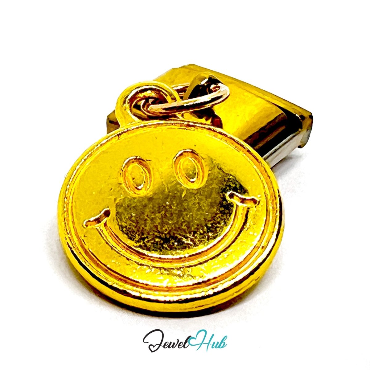 FortunaLink™ Feelings Out Loud – Golden Happy Face Emoji Charm - JewelHub.co.uk