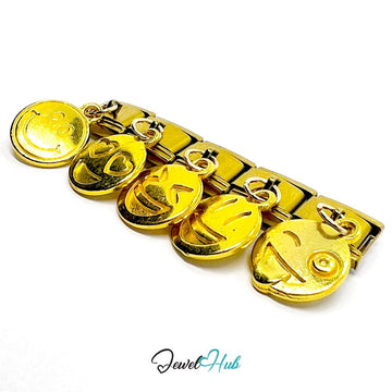 FortunaLink™ Feelings Out Loud – Golden Happy Face Emoji Charm - JewelHub.co.uk