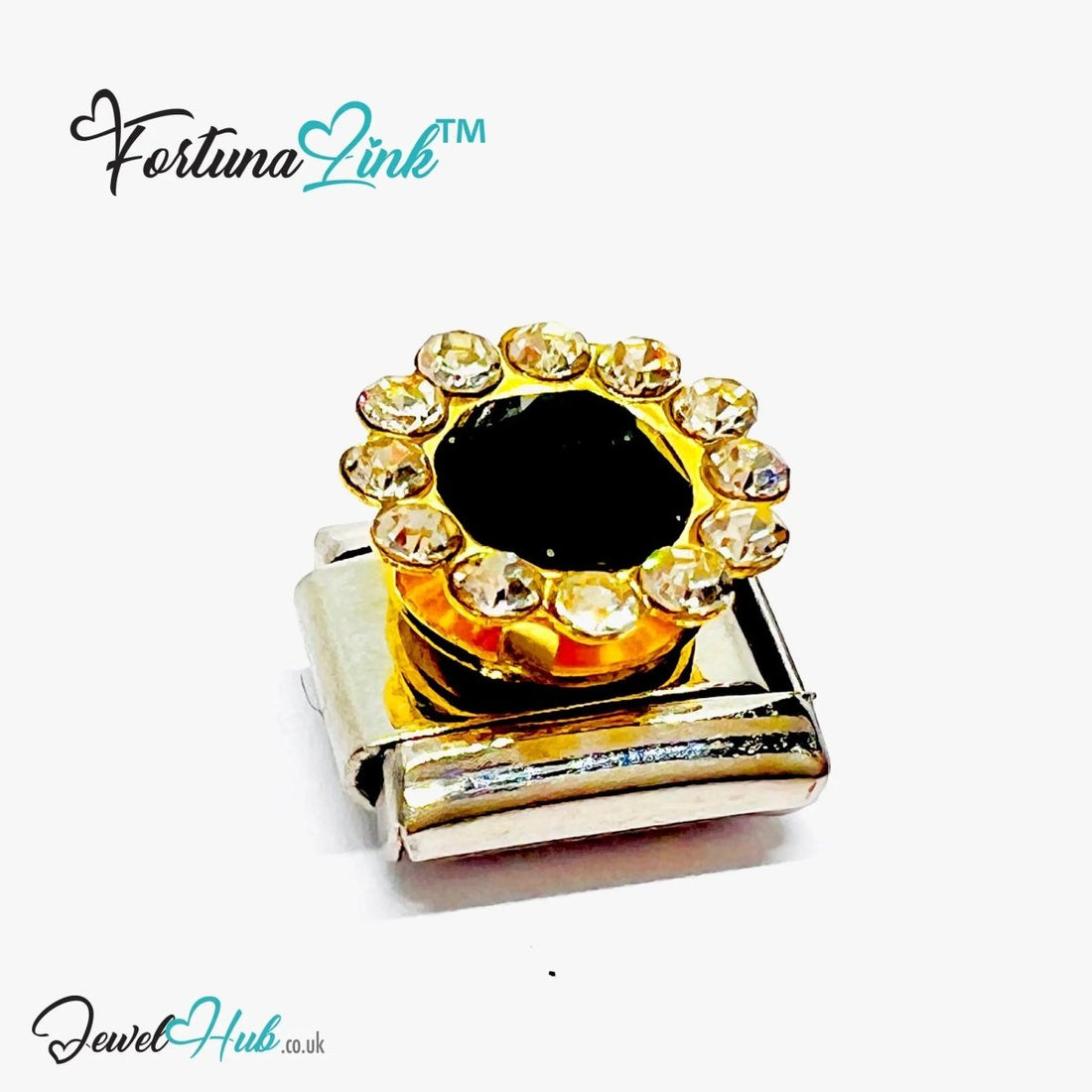 FortunaLink™ Gemstone Italian Charm – Colour Crystal Designs for Daily Luck & Modular Radiance - JewelHub.co.uk