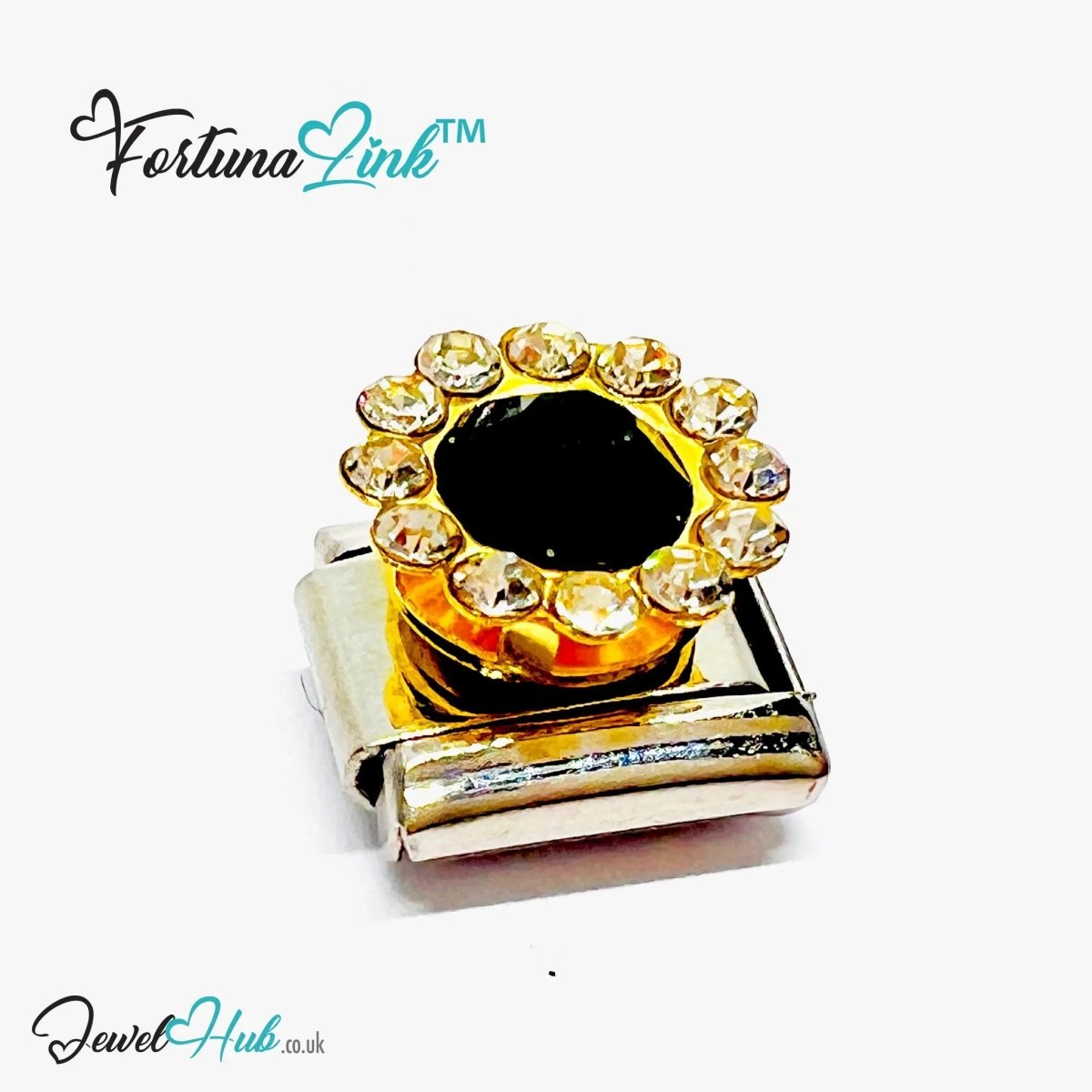 FortunaLink™ Gemstone Italian Charm – Colour Crystal Designs for Daily Luck & Modular Radiance - JewelHub.co.uk