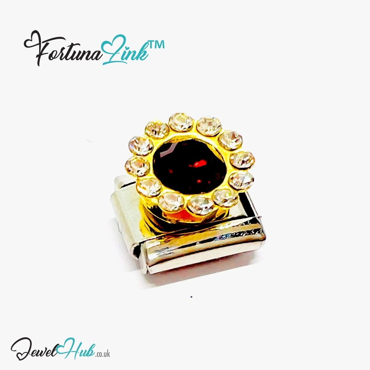 FortunaLink™ Gemstone Italian Charm – Colour Crystal Designs for Daily Luck & Modular Radiance - JewelHub.co.uk