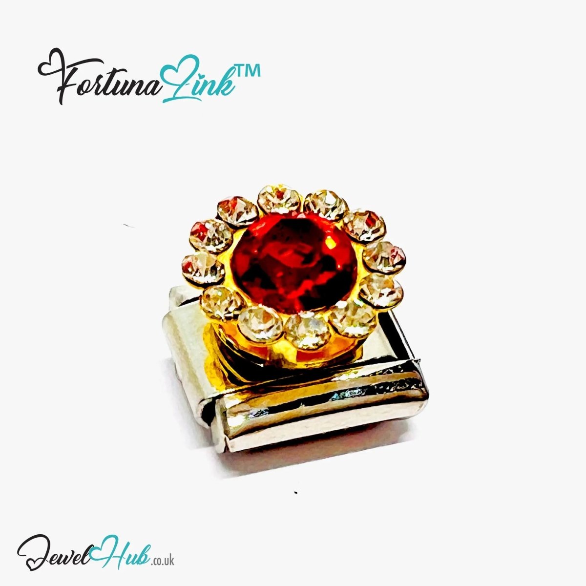 FortunaLink™ Gemstone Italian Charm – Colour Crystal Designs for Daily Luck & Modular Radiance - JewelHub.co.uk