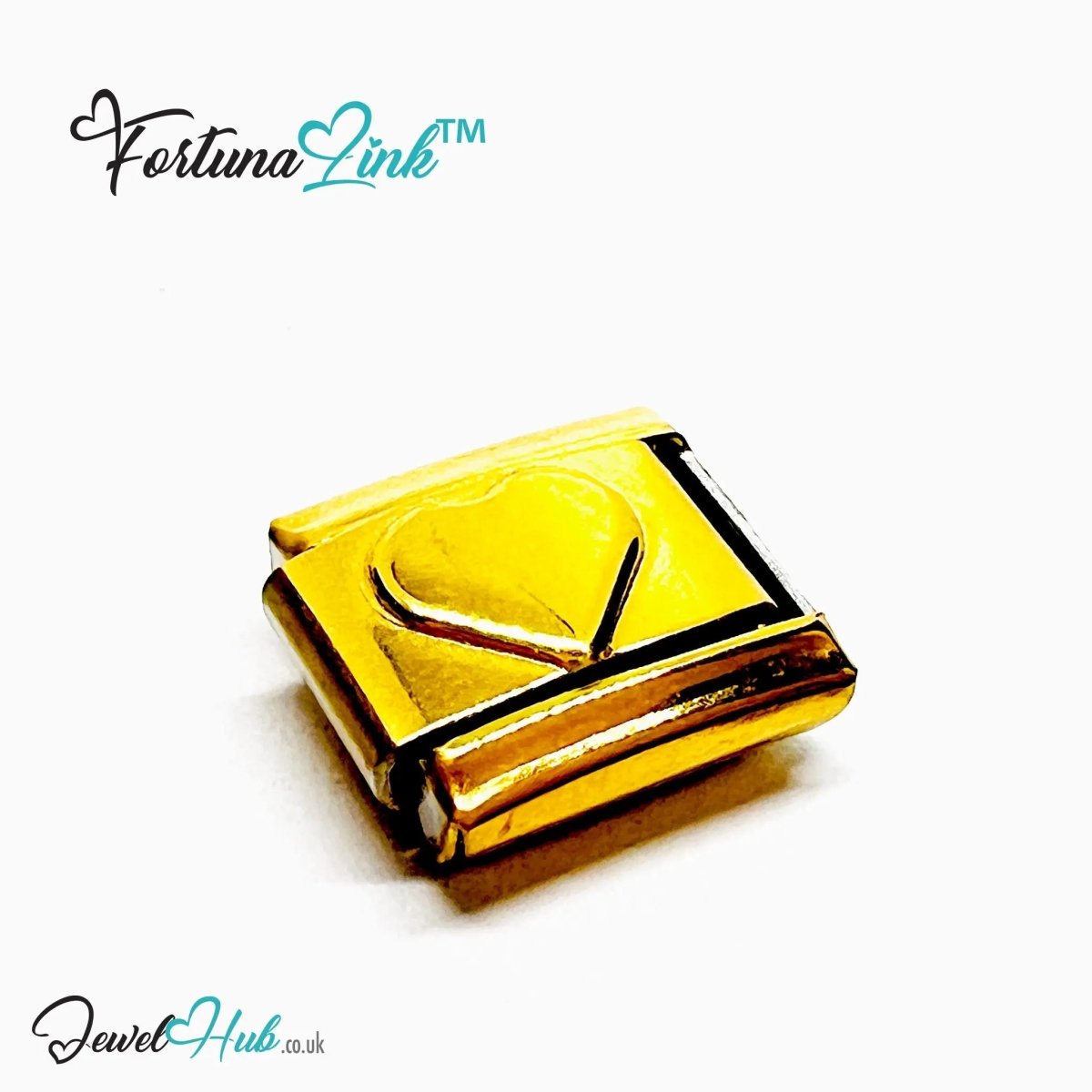FortunaLink™ Gold - Tone Italian Charm – Symbolic Stainless Steel Designs for Daily Meaning & Modular Elegance - JewelHub.co.uk