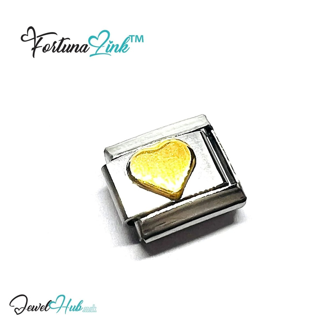 FortunaLink™ Gold - Tone Silver Charms for Italian Bracelet – Modular Stainless Steel Links - JewelHub.co.uk