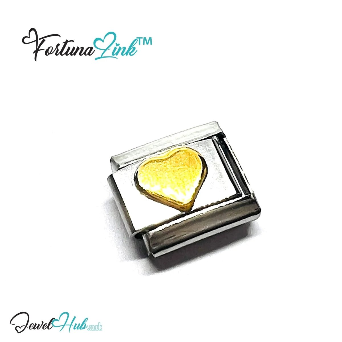 FortunaLink™ Gold - Tone Silver Charms for Italian Bracelet – Modular Stainless Steel Links - JewelHub.co.uk