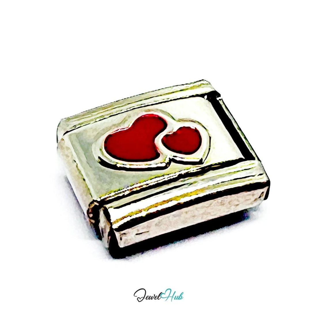 FortunaLink™ Heart Charm – 7 Stainless Steel Italian Bracelet Links for Love, Colour & Connection - JewelHub.co.uk