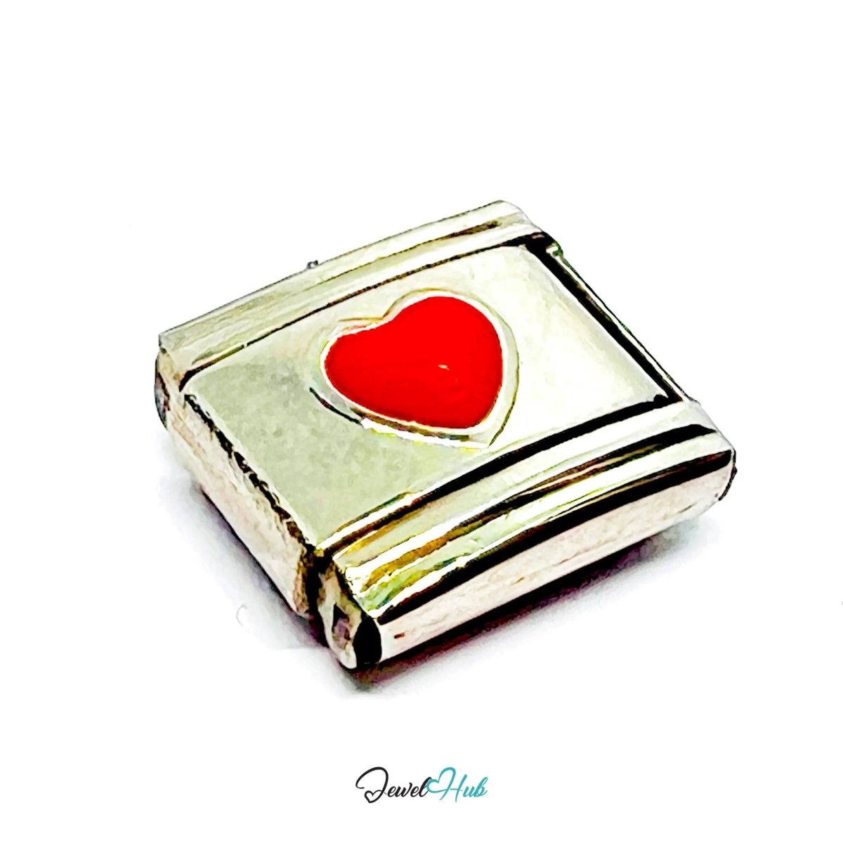 FortunaLink™ Heart Charm – 7 Stainless Steel Italian Bracelet Links for Love, Colour & Connection - JewelHub.co.uk