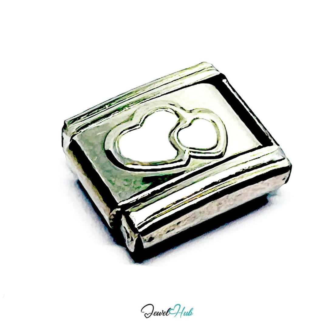 FortunaLink™ Heart Charm – 7 Stainless Steel Italian Bracelet Links for Love, Colour & Connection - JewelHub.co.uk