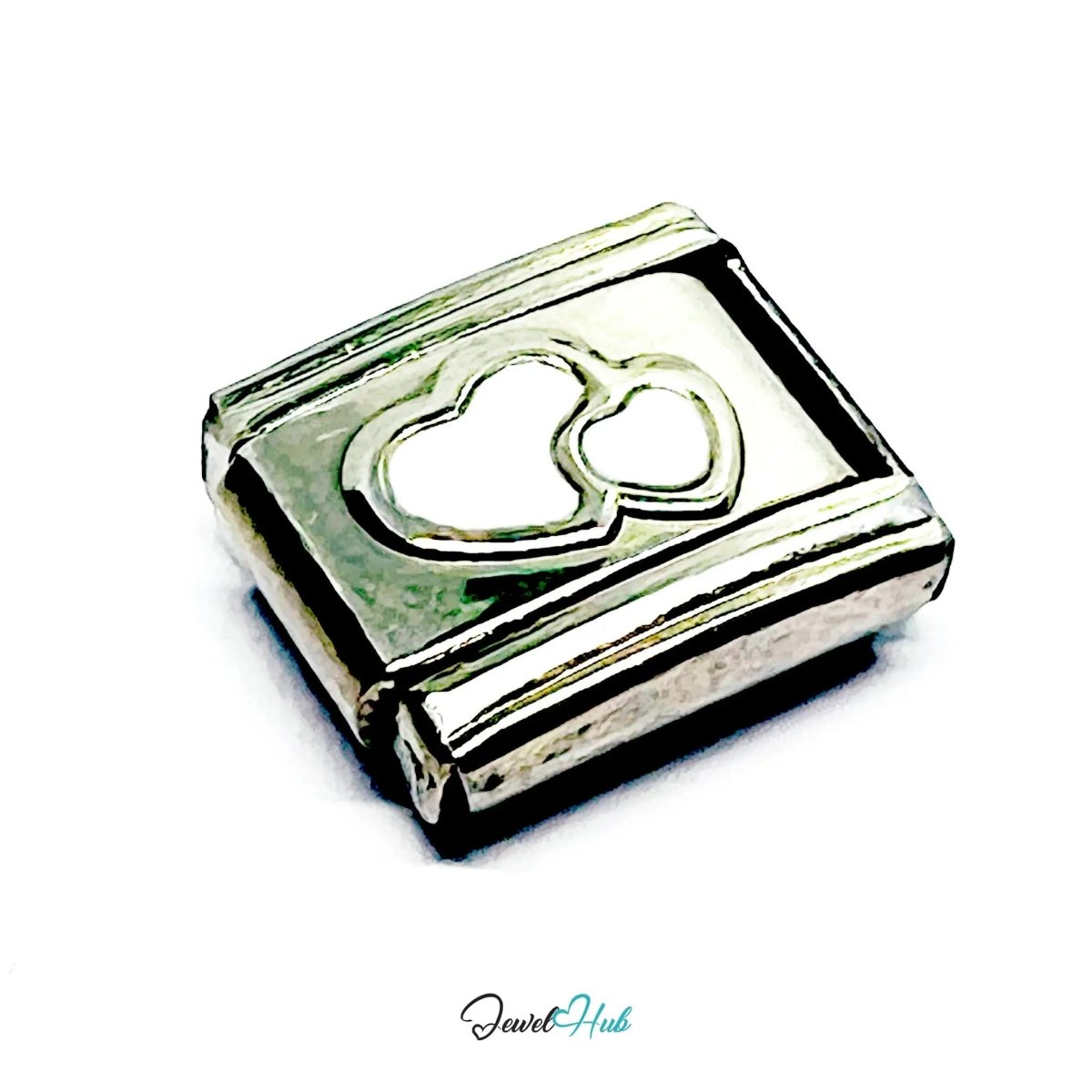 FortunaLink™ Heart Charm – 7 Stainless Steel Italian Bracelet Links for Love, Colour & Connection - JewelHub.co.uk